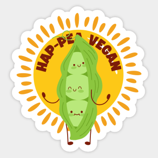 Happy Pea Vegan Pun Sticker
